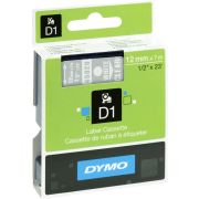 Dymo D1 Printlint 12 mm x 7 m wit op transparant 45020