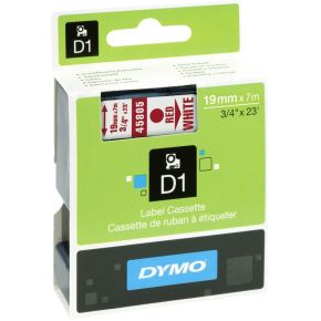Image of Dymo D1 Printlint 19 mm x 7 m rood op wit 45805