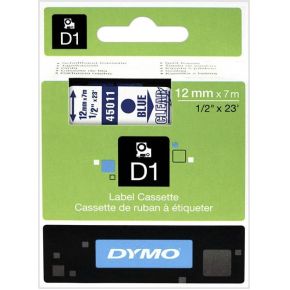 Image of Dymo D1 12mm blue/transparent labels 45011