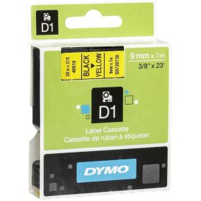 Image of DYMO D1 Labeltape Tapekleur: Geel Tekstkleur:Zwart 9 mm 7 m