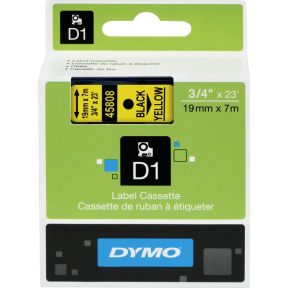 Image of DYMO D1 Labeltape Tapekleur: Geel Tekstkleur:Zwart 19 mm 7 m