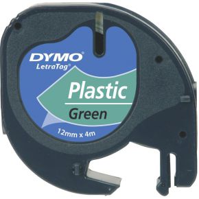 Image of DYMO 91224 Labeltape Tapekleur: Groen Tekstkleur:Zwart 12 mm 4 m