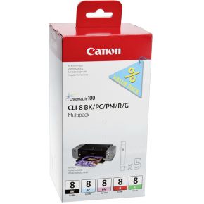 Image of Canon CLI 8 Multi Color Pack - BK/PC/PM/R/G
