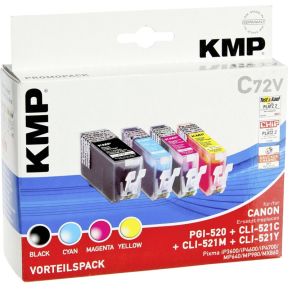 Image of KMP C72V Voordeelpak BK/C/M/Y comp. met PGI-520 / CLI-521