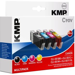 Image of KMP C90V Voordeelpak compatibel met CLI-551 BK/C/M/Y