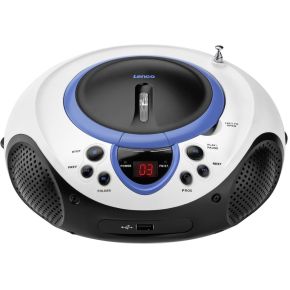 Image of FM CD-radio Lenco SCD-38 USB blauw AUX, CD, FM, USB Blauw