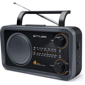 Image of FM Transistorradio Muse M-05 DS AUX, Korte golf, Middengolf, FM Zwart
