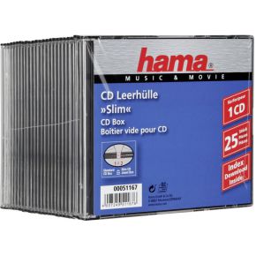 Image of 1x25 Hama CD-cases CD-Box- Slim Zwart 51167