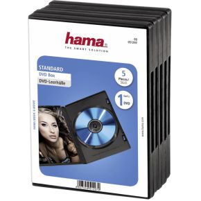 Image of Hama Dvd Jewel Cases, Pack Of 5, Black
