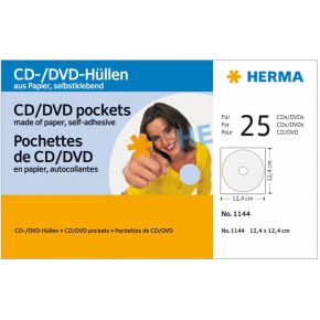 Image of Herma 1144 Self-Adhes Cd/Dvd Pockets 25 Pcs