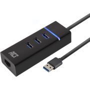 ACT-USB-Hub-3-2-3x-USB-A-ethernet-zwart