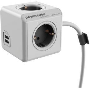Image of allocacoc PowerCube Extended USB incl. 1,5 m kabel grijs Typ