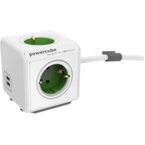 Image of allocacoc PowerCube Extended USB incl. 1,5 m kabel groen Typ