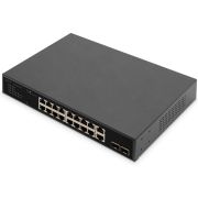 Digitus DN-95358 netwerk- Unmanaged Gigabit Ethernet (10/100/1000) 1U Zwart netwerk switch
