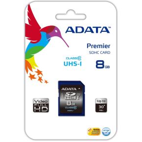 Image of ADATA - Memory Card SDHC 8 GB 50/33 MB/sec (Premier SDHC UHS-I U1 Class10 8GB)