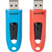 SanDisk Ultra 64GB USB Stick - Rood, Blauw