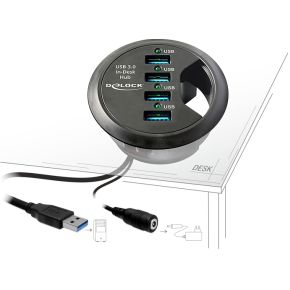 Image of Delock 4 Port USB 3.0 In-Desk Hub