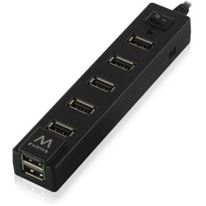 Image of Ewent 7 Poorts USB Hub met Aan/Uit Knop USB 2.0, Zwart