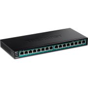 Trendnet TPE-TG161H netwerk- Gigabit Ethernet (10/100/1000) Power over Ethernet (PoE) Zwart netwerk switch