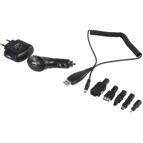Image of 2X USB Auto / Stopcontact Lader + 5 Mobiele Telefoon Adapters
