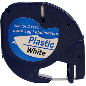 Image of Dymo Labelprinter Tape LetraTag 12mm x 4m, Zwart op Wit