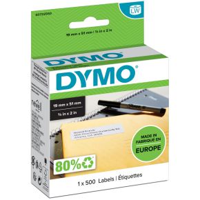 Image of DYMO Etiketten (rol) 51 x 19 mm Papier Wit 500 stuks Permanent S0722550 Universele etiketten