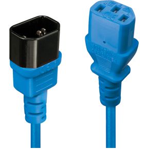 Image of Lindy 30470 0.5m C14 coupler C13 coupler Zwart, Blauw electriciteitssnoer