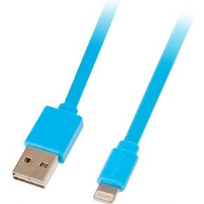 Image of Lindy 31391 1m USB A Lightning Blauw USB-kabel