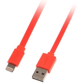 Image of Lindy 31394 1m USB A Lightning Rood USB-kabel