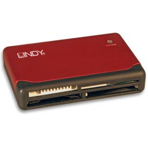 Image of Lindy 42741 USB 2.0 Rood geheugenkaartlezer