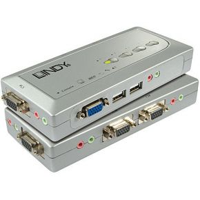 Image of Lindy KVM Switch Compact USB Audio 4