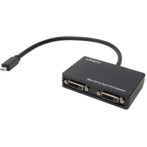 Image of Lindy Mini DisplayPort/2x DVI-D, M/F DisplayPort 2x DVI-D Zwart