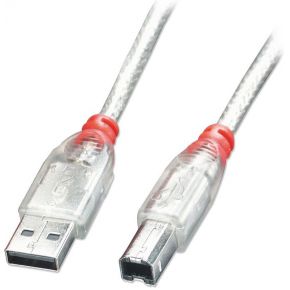 Image of Lindy USB 2.0 A/B M/M 1m 1m USB A USB B Transparant