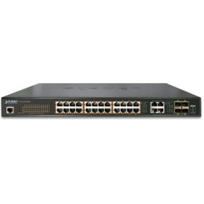 Image of Planet GS-4210-24P4C Managed L2+ Gigabit Ethernet (10/100/1000) Power over Ethernet (PoE) 1U netwerk