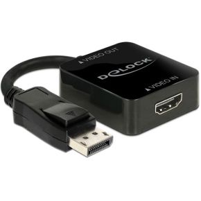 Image of DeLOCK 62712 0.15m DisplayPort HDMI Zwart video kabel adapter