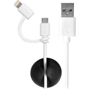 Image of Port Designs 900051 1.2m USB A Micro-USB B/Lightning Wit USB-kabel