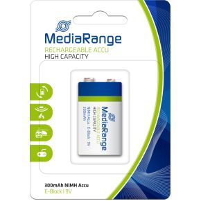 Image of MediaRange MRBAT124 Nikkel Metaal Hydride 300mAh 9V oplaadbare batterij/accu