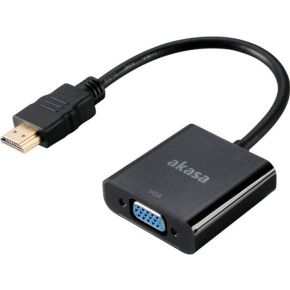 Image of Akasa AK-CBHD15-20BK 0.2m HDMI VGA (D-Sub) Zwart video kabel adapter