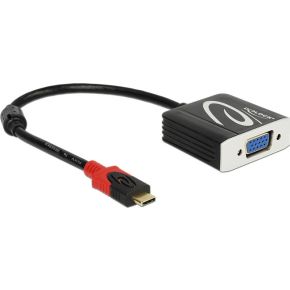 Image of DeLOCK 62726 USB C VGA Zwart kabeladapter/verloopstukje