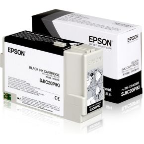 Image of Epson SJIC20P(K) BLACK ink cartridge for TM-C3400BK