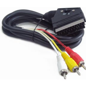 Image of Bidirectionele RCA (3x tulp) naar SCART audio-video kabel, 1.8 meter -