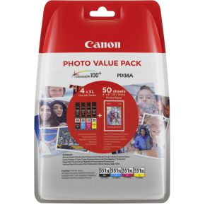 Image of Canon CLI-551XL Photo Value Pack C/M/Y/BK PP-201 10x15 cm 50 bl.