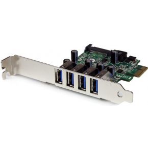 StarTech.com 4-poorts PCI Express PCIe SuperSpeed USB 3.0 controllerkaartadapter met UASP SATA-voedi