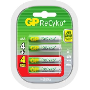Image of 2x4 GP ReCyko+ Micro AAA NimH 800 mAH