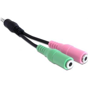 Image of DeLOCK - Cable 3,5mm/2x3,5mm 0,12m Male/Female (3.5mm/2 x 3.5mm)