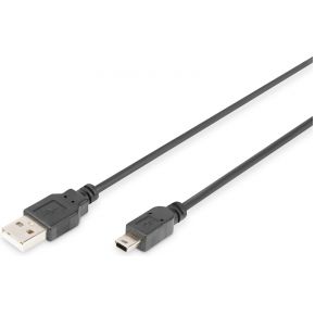 Image of Digitus 1.8m, USB2.0-A/USB2.0 mini-B 1.8m USB A Mini-USB B Zwart