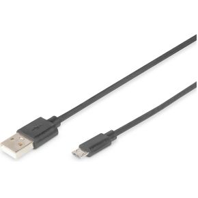 Image of Digitus 1m, USB2.0-A/USB2.0 micro-B 1m USB A Micro-USB B Zwart