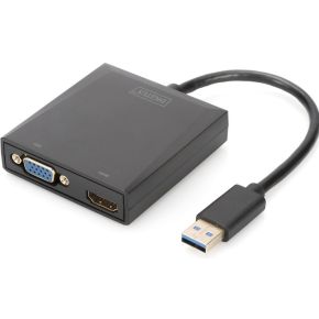 Image of Digitus DA-70843 USB 3.0 HDMI/VGA Zwart kabeladapter/verloopstukje