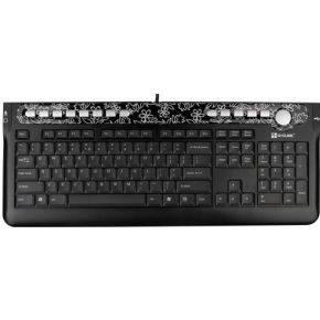 Image of Black & White - Secret Garden - X-Key USB Multimedia keyboard - US lay