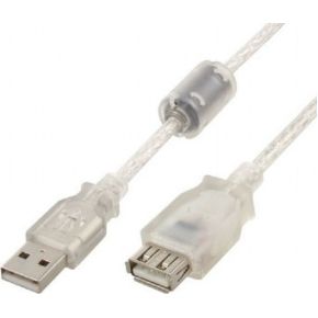 Image of Gembird CCF-USB2-AMAF-TR-10 3m USB A USB A Transparant USB-kabel